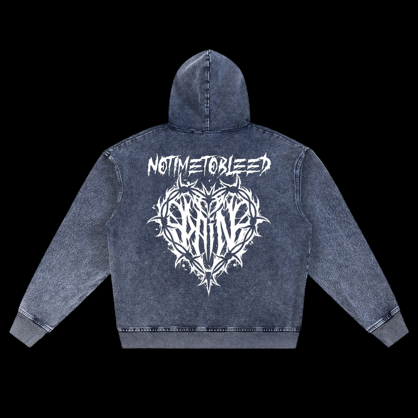 Pain Snow Wash Oversized Zip-Up Hoodie