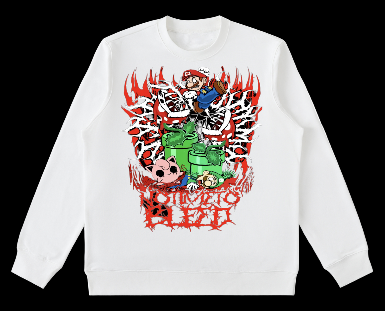 Notimetobleed Mario bros Heavyweight Crewneck  Sweatshirt