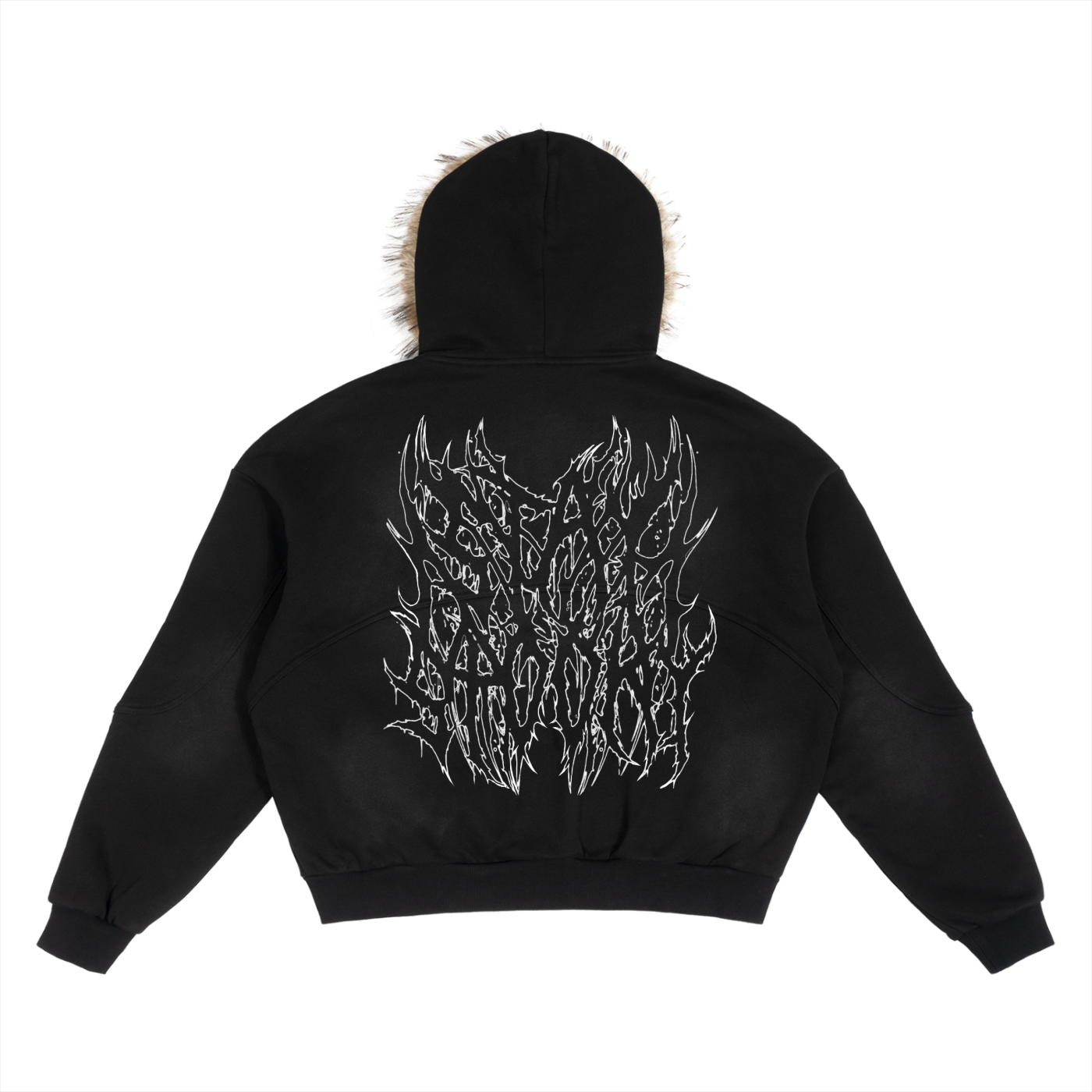 StaySpooky Boxy Detachable Fur Hoodie