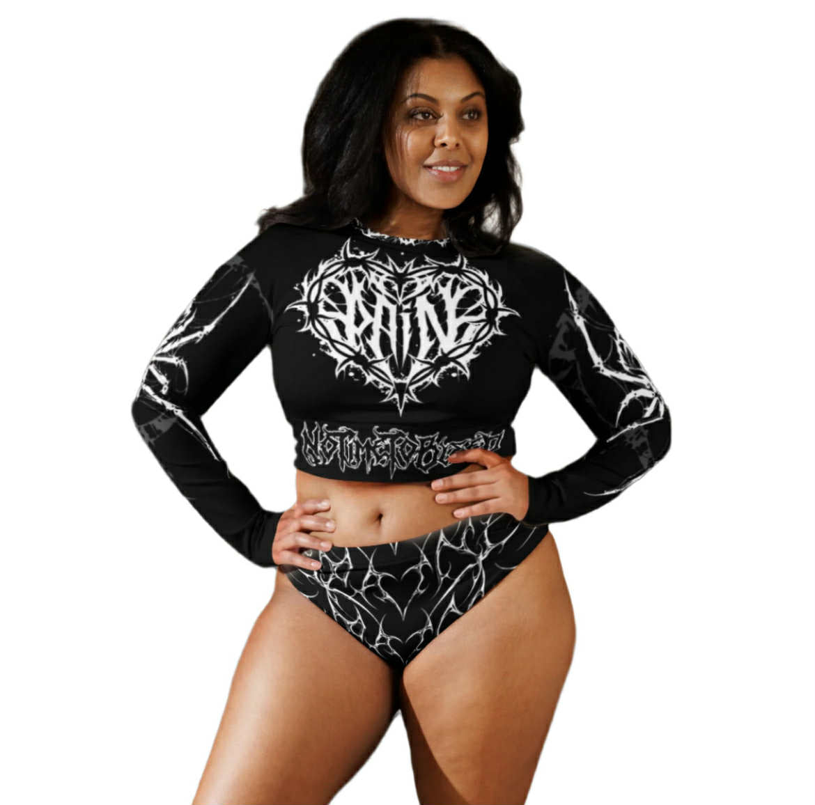 pain long-sleeve crop top