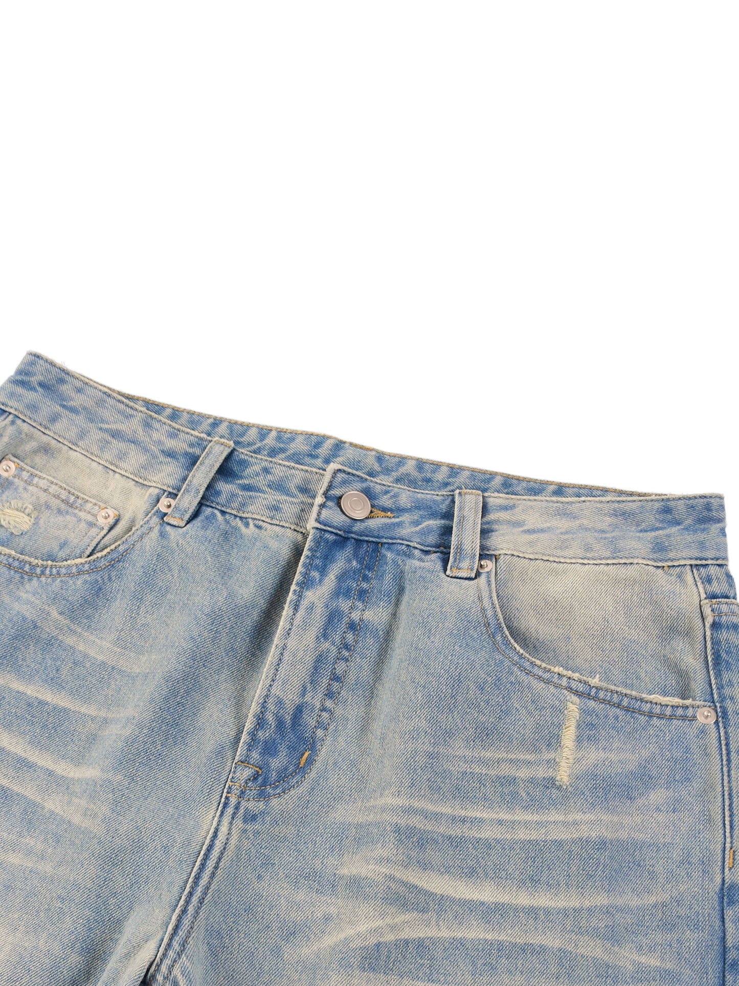 Spider Moon Sun Fade Raw Hem Denim Jeans