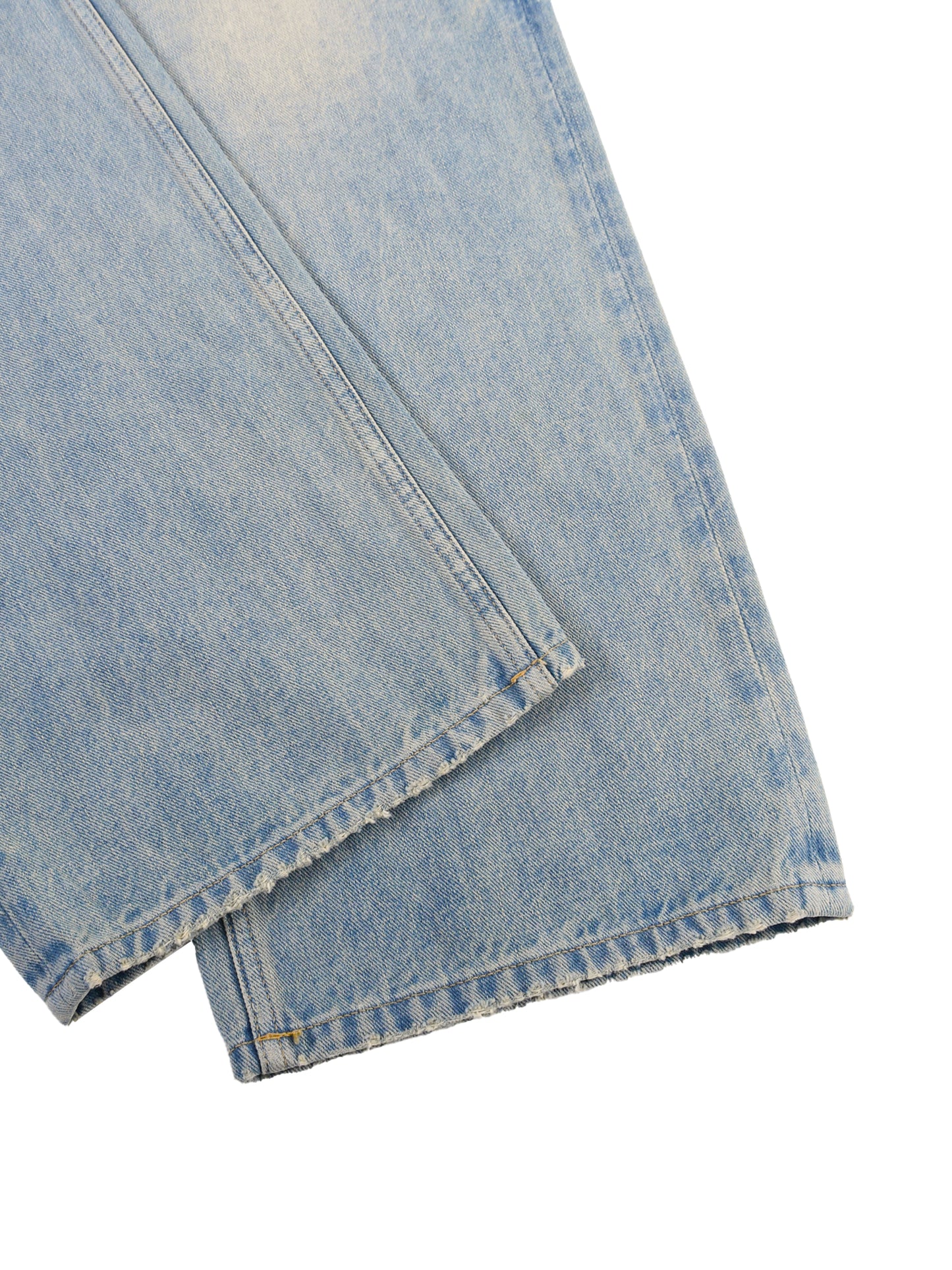 Spider Moon Sun Fade Raw Hem Denim Jeans